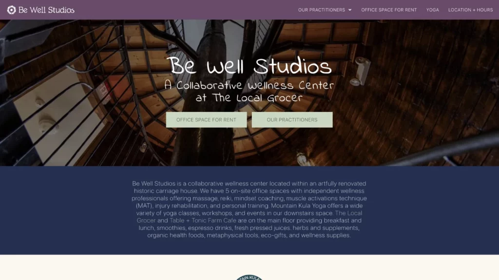 Two Pines Creative - Web Design NH, Be Well Studios