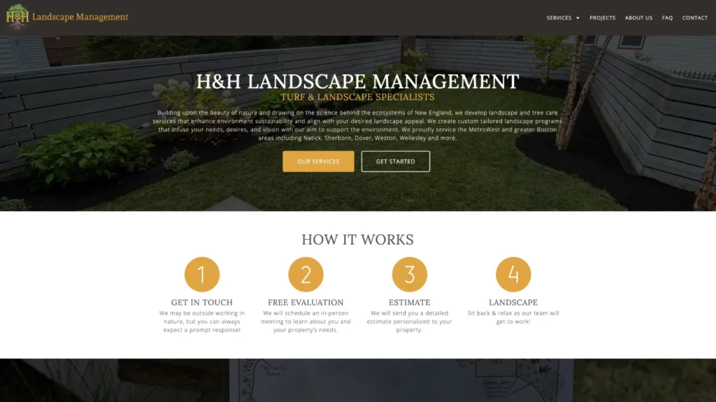 Two Pines Creative - Web Design NH, H&H Landscape Management