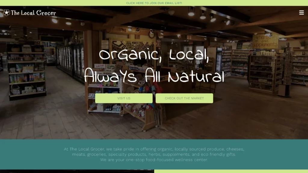 Two Pines Creative Work - Web Design NH, The Local Grocer